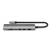 Satechi - Adapter - Multiport - Usb-C Slim With Ethernet Adapter 7-In-1 - Space Gray