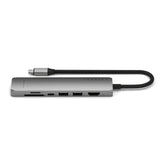 Satechi - Adapter - Multiport - Usb-C Slim With Ethernet Adapter 7-In-1 - Space Gray