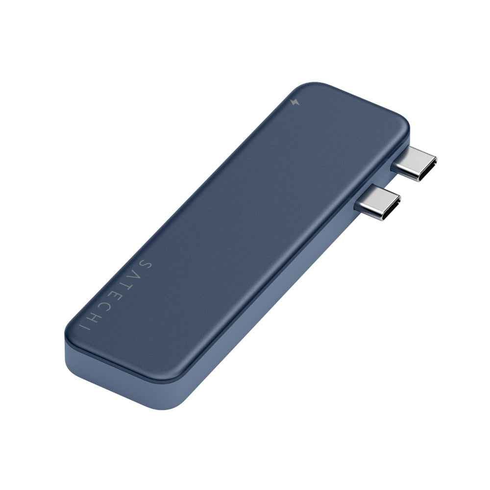 Satechi USB-C Snap Hub, 6-in-1 USB-C Hub for MacBook Neo, MacBook Air & Pro, 4K HDMI, 45W PD Charging, USB-A & USB-C 5Gbps, SD & MicroSD Card Readers, Aluminum, Compact Design, Indigo