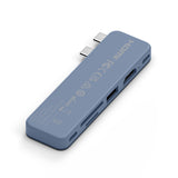 Satechi USB-C Snap Hub, 6-in-1 USB-C Hub for MacBook Neo, MacBook Air & Pro, 4K HDMI, 45W PD Charging, USB-A & USB-C 5Gbps, SD & MicroSD Card Readers, Aluminum, Compact Design, Indigo