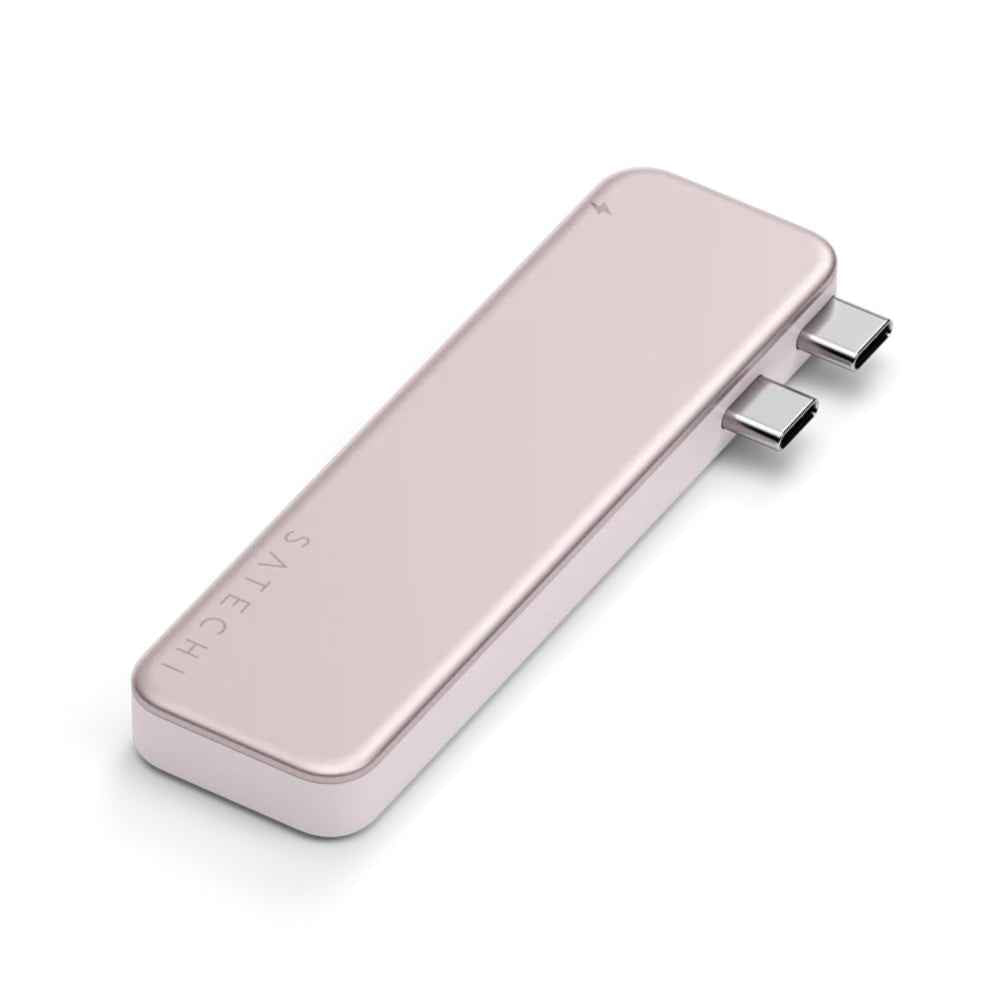 Satechi USB-C Snap Hub, 6-in-1 USB-C Hub for MacBook Neo, MacBook Air & Pro, 4K HDMI, 45W PD Charging, USB-A & USB-C 5Gbps, SD & MicroSD Card Readers, Aluminum, Compact Design, Blush