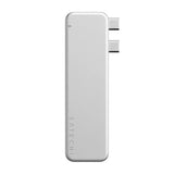 Satechi USB-C Snap Hub, 6-in-1 USB-C Hub for MacBook Neo, MacBook Air & Pro, 4K HDMI, 45W PD Charging, USB-A & USB-C 5Gbps, SD & MicroSD Card Readers, Aluminum, Compact Design, Silver