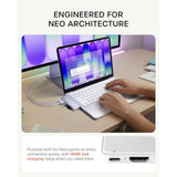 Satechi USB-C Snap Hub, 6-in-1 USB-C Hub for MacBook Neo, MacBook Air & Pro, 4K HDMI, 45W PD Charging, USB-A & USB-C 5Gbps, SD & MicroSD Card Readers, Aluminum, Compact Design, Silver