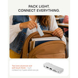 Satechi USB-C Snap Hub, 6-in-1 USB-C Hub for MacBook Neo, MacBook Air & Pro, 4K HDMI, 45W PD Charging, USB-A & USB-C 5Gbps, SD & MicroSD Card Readers, Aluminum, Compact Design, Silver