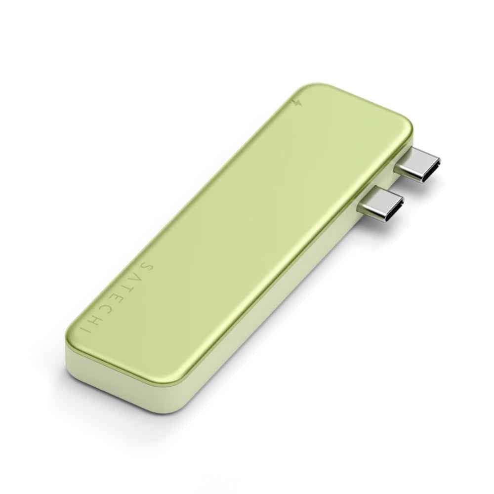 Satechi USB-C Snap Hub, 6-in-1 USB-C Hub for MacBook Neo, MacBook Air & Pro, 4K HDMI, 45W PD Charging, USB-A & USB-C 5Gbps, SD & MicroSD Card Readers, Aluminum, Compact Design, Citrus
