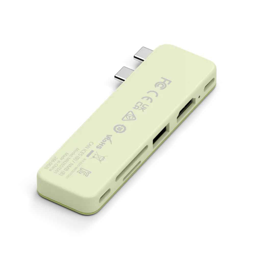 Satechi USB-C Snap Hub, 6-in-1 USB-C Hub for MacBook Neo, MacBook Air & Pro, 4K HDMI, 45W PD Charging, USB-A & USB-C 5Gbps, SD & MicroSD Card Readers, Aluminum, Compact Design, Citrus