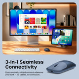 Satechi Slim EX Wireless Mouse, Bluetooth 5.3 & 2.4GHz USB-C Wireless Mouse, Quiet Clicks, Precision Scroll Wheel, USB-C Rechargeable, Aluminum, Compatible with Mac, Windows, iPad & iPhone, Indigo