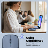 Satechi Slim EX Wireless Mouse, Bluetooth 5.3 & 2.4GHz USB-C Wireless Mouse, Quiet Clicks, Precision Scroll Wheel, USB-C Rechargeable, Aluminum, Compatible with Mac, Windows, iPad & iPhone, Indigo