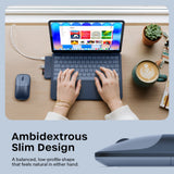 Satechi Slim EX Wireless Mouse, Bluetooth 5.3 & 2.4GHz USB-C Wireless Mouse, Quiet Clicks, Precision Scroll Wheel, USB-C Rechargeable, Aluminum, Compatible with Mac, Windows, iPad & iPhone, Indigo