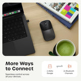 Satechi Slim EX Wireless Mouse, Bluetooth 5.3 & 2.4GHz USB-C Wireless Mouse, Quiet Clicks, Precision Scroll Wheel, USB-C Rechargeable, Aluminum, Compatible with Mac, Windows, iPad & iPhone, Space Black