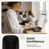 Satechi Slim EX Wireless Mouse, Bluetooth 5.3 & 2.4GHz USB-C Wireless Mouse, Quiet Clicks, Precision Scroll Wheel, USB-C Rechargeable, Aluminum, Compatible with Mac, Windows, iPad & iPhone, Space Black