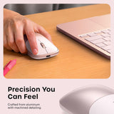 Satechi Slim EX Wireless Mouse, Bluetooth 5.3 & 2.4GHz USB-C Wireless Mouse, Quiet Clicks, Precision Scroll Wheel, USB-C Rechargeable, Aluminum, Compatible with Mac, Windows, iPad & iPhone, Blush