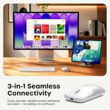 Satechi Slim EX Wireless Mouse, Bluetooth 5.3 & 2.4GHz USB-C Wireless Mouse, Quiet Clicks, Precision Scroll Wheel, USB-C Rechargeable, Aluminum, Compatible with Mac, Windows, iPad & iPhone, Silver