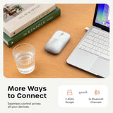 Satechi Slim EX Wireless Mouse, Bluetooth 5.3 & 2.4GHz USB-C Wireless Mouse, Quiet Clicks, Precision Scroll Wheel, USB-C Rechargeable, Aluminum, Compatible with Mac, Windows, iPad & iPhone, Silver