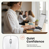 Satechi Slim EX Wireless Mouse, Bluetooth 5.3 & 2.4GHz USB-C Wireless Mouse, Quiet Clicks, Precision Scroll Wheel, USB-C Rechargeable, Aluminum, Compatible with Mac, Windows, iPad & iPhone, Silver