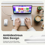 Satechi Slim EX Wireless Mouse, Bluetooth 5.3 & 2.4GHz USB-C Wireless Mouse, Quiet Clicks, Precision Scroll Wheel, USB-C Rechargeable, Aluminum, Compatible with Mac, Windows, iPad & iPhone, Silver