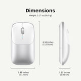 Satechi Slim EX Wireless Mouse, Bluetooth 5.3 & 2.4GHz USB-C Wireless Mouse, Quiet Clicks, Precision Scroll Wheel, USB-C Rechargeable, Aluminum, Compatible with Mac, Windows, iPad & iPhone, Silver