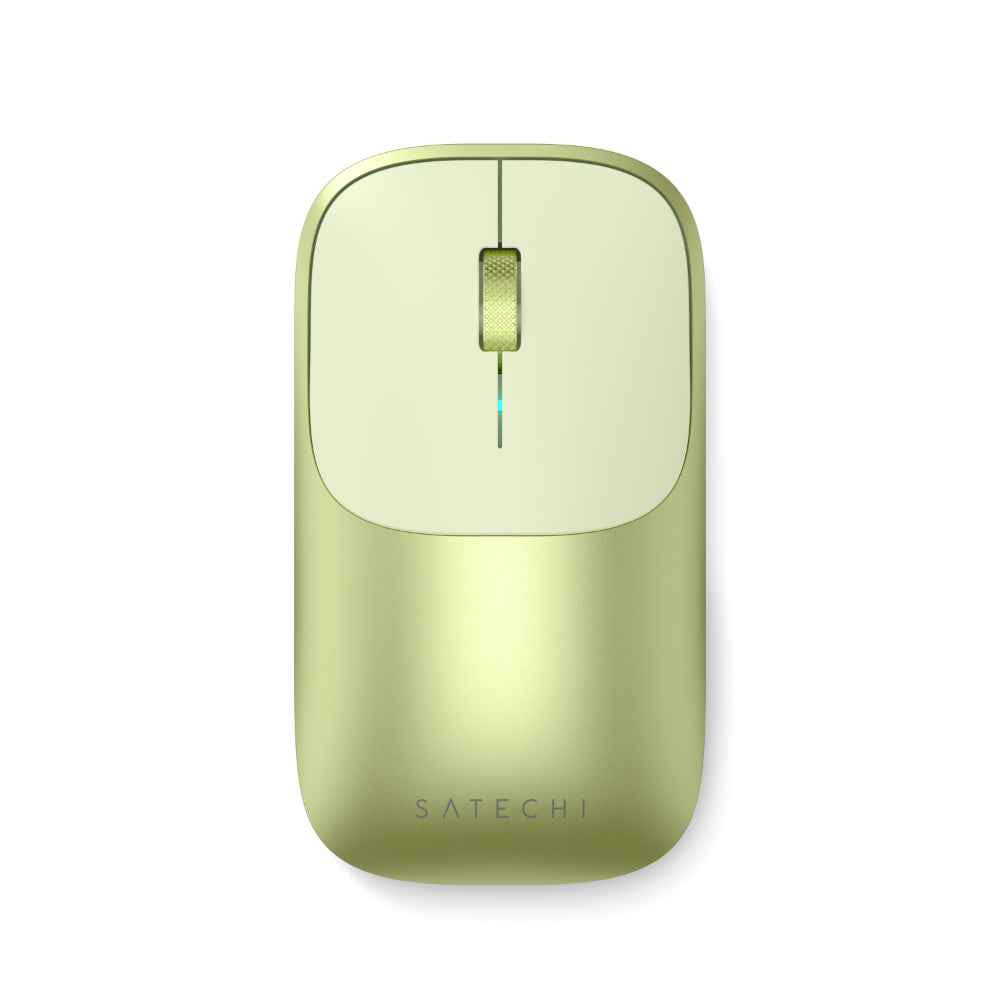 Satechi Slim EX Wireless Mouse, Bluetooth 5.3 & 2.4GHz USB-C Wireless Mouse, Quiet Clicks, Precision Scroll Wheel, USB-C Rechargeable, Aluminum, Compatible with Mac, Windows, iPad & iPhone, Citrus