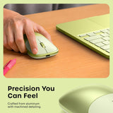 Satechi Slim EX Wireless Mouse, Bluetooth 5.3 & 2.4GHz USB-C Wireless Mouse, Quiet Clicks, Precision Scroll Wheel, USB-C Rechargeable, Aluminum, Compatible with Mac, Windows, iPad & iPhone, Citrus
