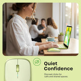 Satechi Slim EX Wireless Mouse, Bluetooth 5.3 & 2.4GHz USB-C Wireless Mouse, Quiet Clicks, Precision Scroll Wheel, USB-C Rechargeable, Aluminum, Compatible with Mac, Windows, iPad & iPhone, Citrus