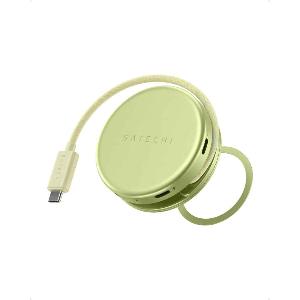 Satechi OntheGo 5-in-1 Multiport Adapter, USB-C Hub for MacBook Neo, MacBook Air & Pro, 4K HDMI, 60W PD Charging, 5Gbps USB-C & USB-A, UHS-I SD Card Reader, Magnetic Mount, Citrus