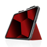 STM Dux Plus Rugged Folio Case for iPad A16 and iPad 10th Gen, Apple Pencil Storage, Military Drop Tested, Red