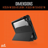 STM Dux Ultra Rugged Case for iPad A16 (2025)/10th Gen| Drop/Scratch Protection Folio, Transparent Back, Water-Resistant, Auto Sleep/Wake, Apple Pencil Storage, for Students & Professionals – Black