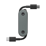 Native Union Pocket USB-C to USB-C Cable| 6.5in/17cm Portable USB-C Charging Cable and Keychain, Versatile Heavy Duty Design, w/ Cable Management, Eco-Friendly Recycled Material - Slate Green