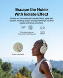 Belkin SoundForm Isolate| High Quality ANC Noise Cancelling Over-Ear Headphones, Bluetooth 5.4, 60Hrs Battery Life, USB-C Fast Charging, Multi-Point, Comfortable, Adjustable, Foldable - Sand