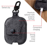 TWELVE SOUTH AirSnap Leather Protective Case for AirPods - Dark Gray Twill