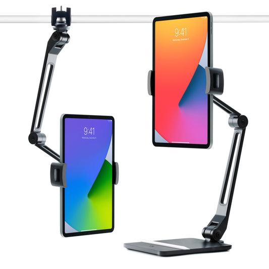 TWELVE SOUTH HoverBar Duo for iPad/iPad Pro/Tablets - Adjustable Arm Mount, Stand and Surface Clamp - Black