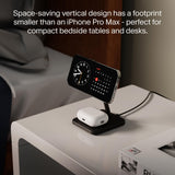 TWELVE SOUTH HiRise 2 Deluxe 2-IN-1 Wireless Charger Stand Qi2 Compact Desk Charger - Black