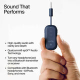 Twelve South AirFly Pro 2 Bluetooth 5.0 Transmitter/Receiver for TV/Airplane to 2 Wireless Headphones – Wireless Adapter for AirPods, Airplane, Car, Gym, Home, Use with Any 3.5 mm Audio Jack, Blue