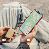 Twelve South PowerClip Mini Portable Power Bank 2000mAh with Built-in USB-C Cable, Dual USB-C Charging, LED Battery Indicator, Pass-Through Charging and Zinc-Alloy Carabiner for iPhone, Android and AirPods, Gold