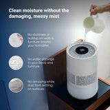 BLUEAIR InvisibleMist H35i Air Humidifier| 360° Design, Touchscreen Interface, Air and Water Purifier up to 48Hrs, Smart Filter Monitoring, for Home/Office Use, Up to 500 sqf Room size - White (Copy)