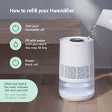 BLUEAIR InvisibleMist H35i Air Humidifier| 360° Design, Touchscreen Interface, Air and Water Purifier up to 48Hrs, Smart Filter Monitoring, for Home/Office Use, Up to 500 sqf Room size - White