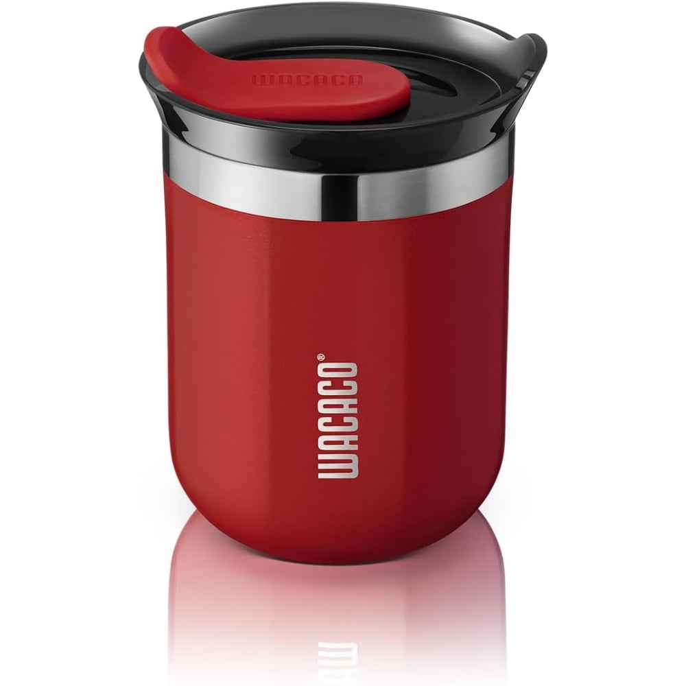 Wacaco Octaroma CLASSICO Vacuum Insulated Mug (180ml) - Double Wall Stainless Steel Coffee Travel Tumbler w/ Leakproof Drinking Lid, Reusable, Washable, BPA-Free, Hot & Cold - Red