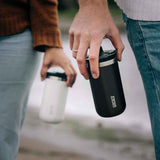 Wacaco OCTAROMA Vacuum Insulated Mug (300ml) - Double Wall Stainless Steel Vacuum Insulated Coffee Travel Mug with Leakproof Drinking Lid - Ceramic Whte