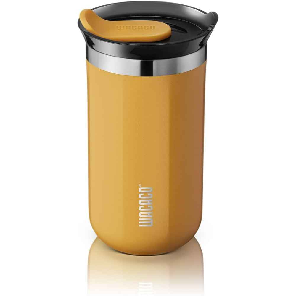Wacaco OCTAROMA Vacuum Insulated Mug (300ml) - Double Wall Stainless Steel Vacuum Insulated Coffee Travel Mug with Leakproof Drinking Lid - Yellow