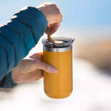 Wacaco OCTAROMA Vacuum Insulated Mug (300ml) - Double Wall Stainless Steel Vacuum Insulated Coffee Travel Mug with Leakproof Drinking Lid - Yellow