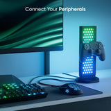 Nanoleaf Pegboard Desk Dock with LED Display| RGB Light Effects, Desk Storage, Connectivty, Stylish Desk Set-up for Gen Z, Compatible with Mac & Windows - White