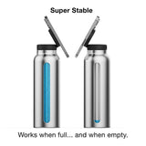 RINGO Water Bottle + Free Magnetic Booster Ring| Stainless Steel Hydration Bottle w/ Integrated MagSafe Phone Mount, 12Hrs Hot/24Hrs Cold, BPA-Free, Works w/ All Devices Android & iOS- Stainless 32Oz