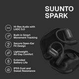 SUUNTO Spark Open-Ear Sport Headphones, Bluetooth Wireless Earbuds, Open-Ear Design, Sports & Workout Headphones, Lightweight Outdoor Earphones, Comfortable Fit, Black