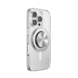 PopSockets MagSafe Kick-Out Grip & Stand| Magnetic Pop-up Phone Grip, Stable Stand, 360° Rotation, for iPhone 17/16/15/14/13/12, Included Adapter Ring for non-MagSafe Phones & Cases - Silver