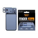 PanzerGlass iPhone 18 Pro Max FENDER Camera Protector | Full Camera Island Protection, Matte Aluminum Frame, Tempered Glass Lens Guard, Color-Matched, Scratch & Impact Protection, Blue