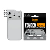 PanzerGlass iPhone 18 Pro FENDER Camera Protector | Full Camera Island Protection, Matte Aluminum Frame, Tempered Glass Lens Guard, Color-Matched, Scratch & Impact Protection, Silver