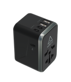 محول سفر عالمي من أدونيت 3C2A - شاحن جداري دولي بتقنية الشحن السريع 65 واط (3 منافذ USB-C + منفذان USB-A) - أسود