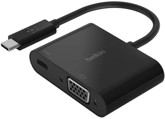 محول طاقة بيلكين USB-C إلى VGA بقدرة 60 واط - أسود