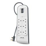 Open Box Belkin 6 Way Surge Protection Strip - 2m