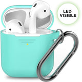 KEYBUDZ PodSkinz Keychain Case with Carabiner for AirPods 1 & 2 - Diamond Blue